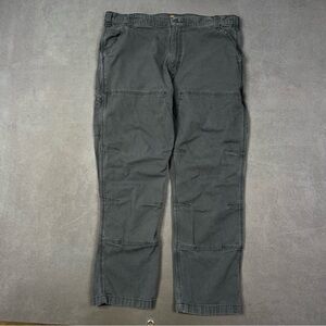 Carhartt Gray Cargo Pants with Straight Leg Design Double Front